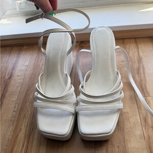 White Strappy Heels